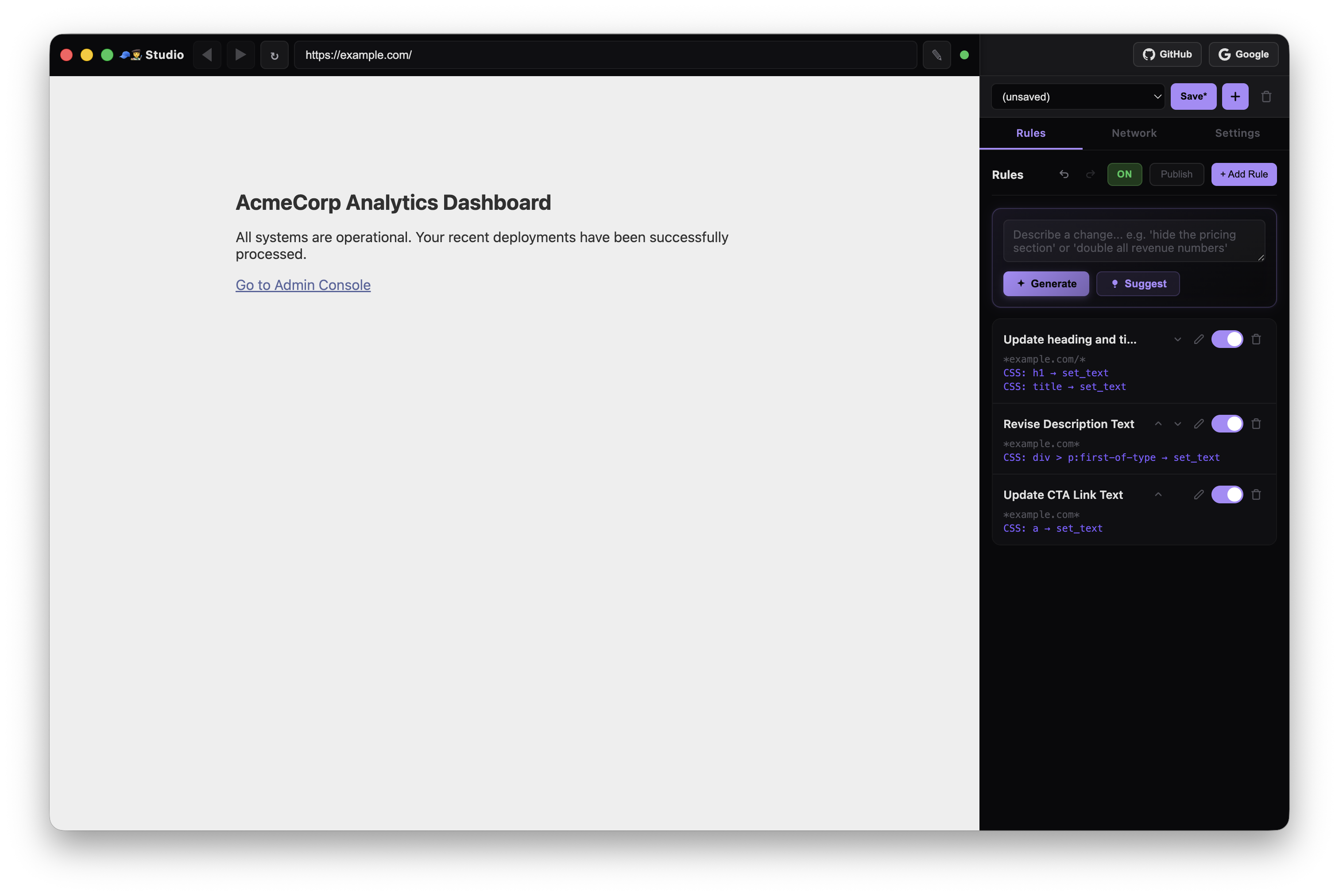 Customized demo result
